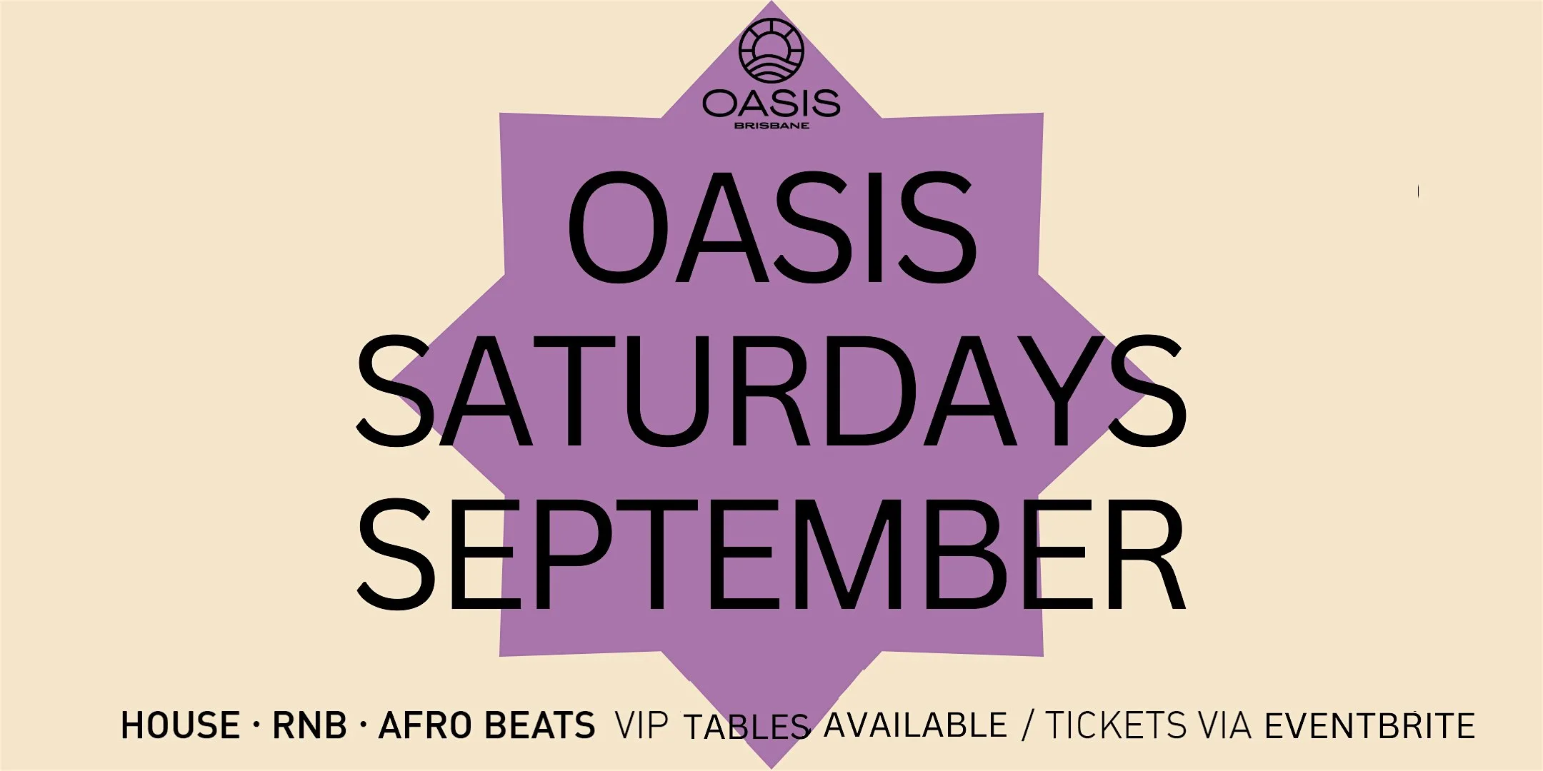 OASIS Saturdays - Boat Party - Saturday 21st September 2024